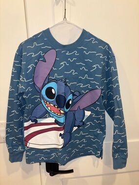 Disney Blue Stitch Surfboard Graphic Sweatshirt